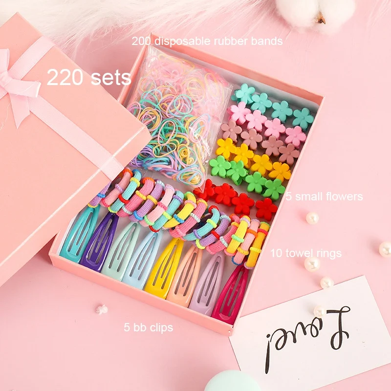 270/870Pcs Girls Hair Accessories Set Girls Colorful Hair Band Cute Flower Hairpins Children Headband Barrettes Kids Accessories