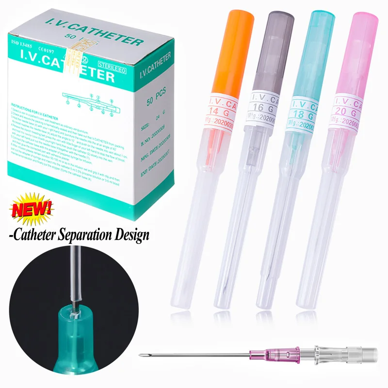 Piercing Catheter Needles Sterilized Surgical Steel Body Tool Tattoo Needles Easy to Use Ear Lip Belly Nose Piercing Kit 14G-20G