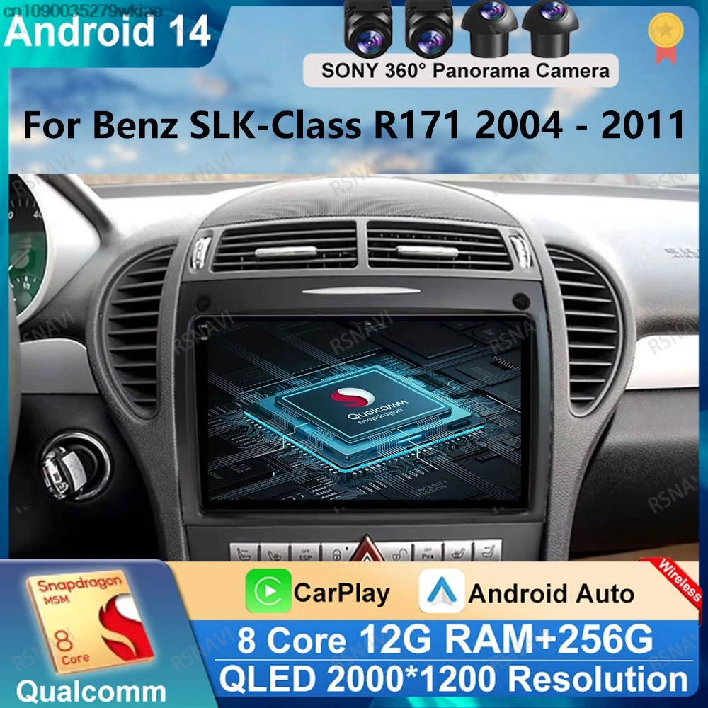 

Android 14 Car Radio For Benz SLK-Class R171 2004 - 2011 Stereo DSP Wireless Carplay Auto Viedo Player DVD BT Multimedia 2DIN