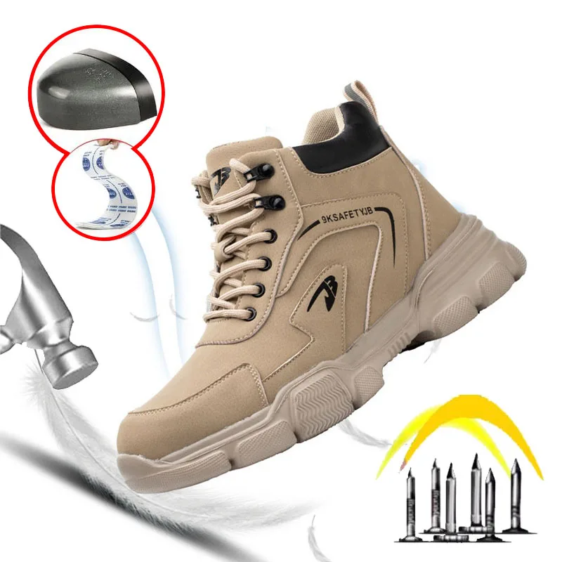 Protective Footwear Puncture Proof Male Work Shoes Safety Work Boots Men Steel Toe Indestructible Construction Safety Boots