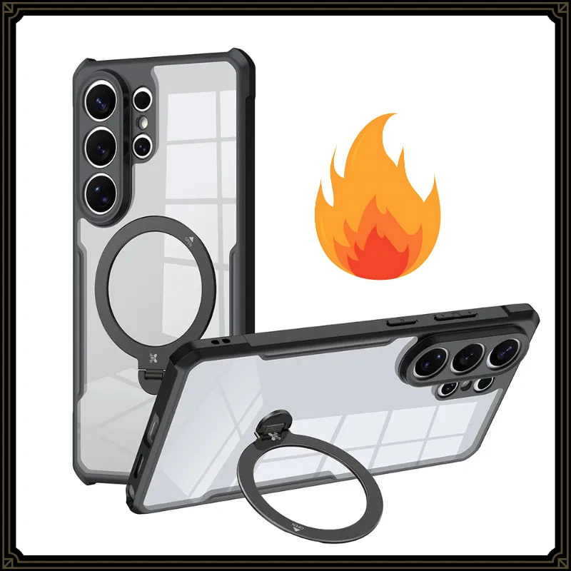 For Samsung Galaxy S26 Ultra Case Xundd Magnetic Ring Stand Transparent PC Back Cover for Galaxy S26 Ultra