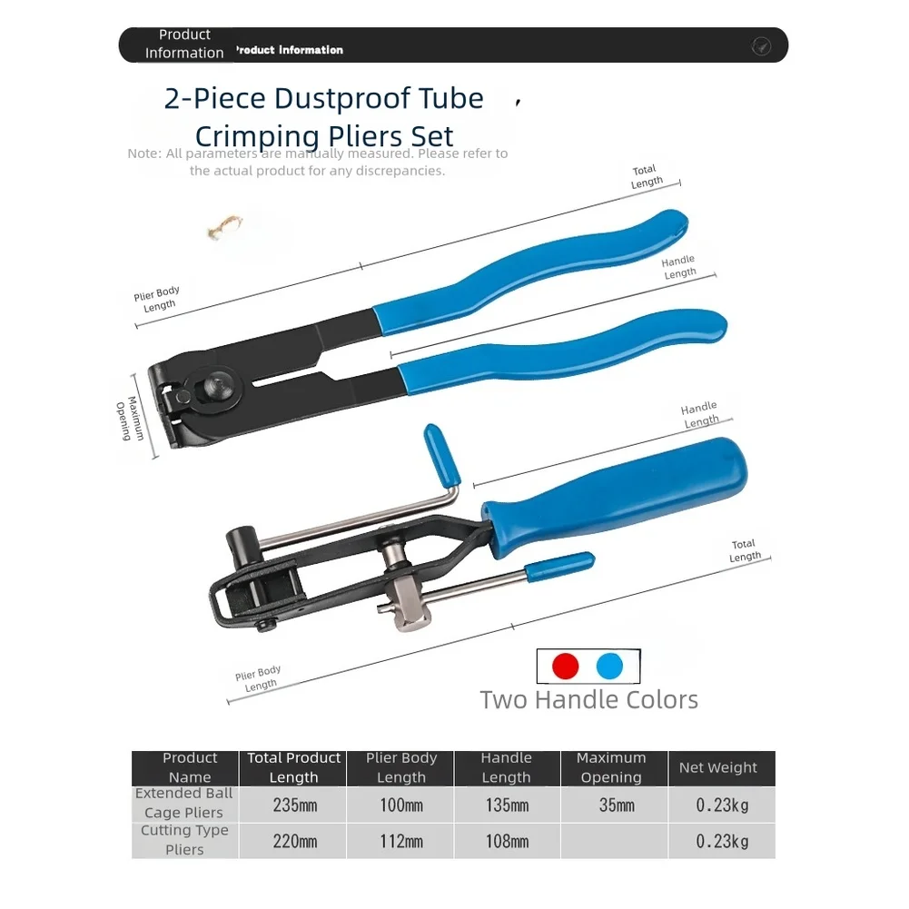2Pcs FOR CV Joint Boot Clamp Pliers Heat-Treated Jaws Pliers Chromium Vanadium Alloy Steel Anti-Slip Handles Repair Tool Kit