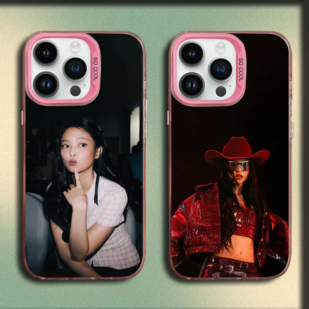 

Singer Rapper J-Jennie Phone Case For iPhone 16,15,14,13,12,11,Mini,Pro,SE,MAX Pink Matte Silicone Cover