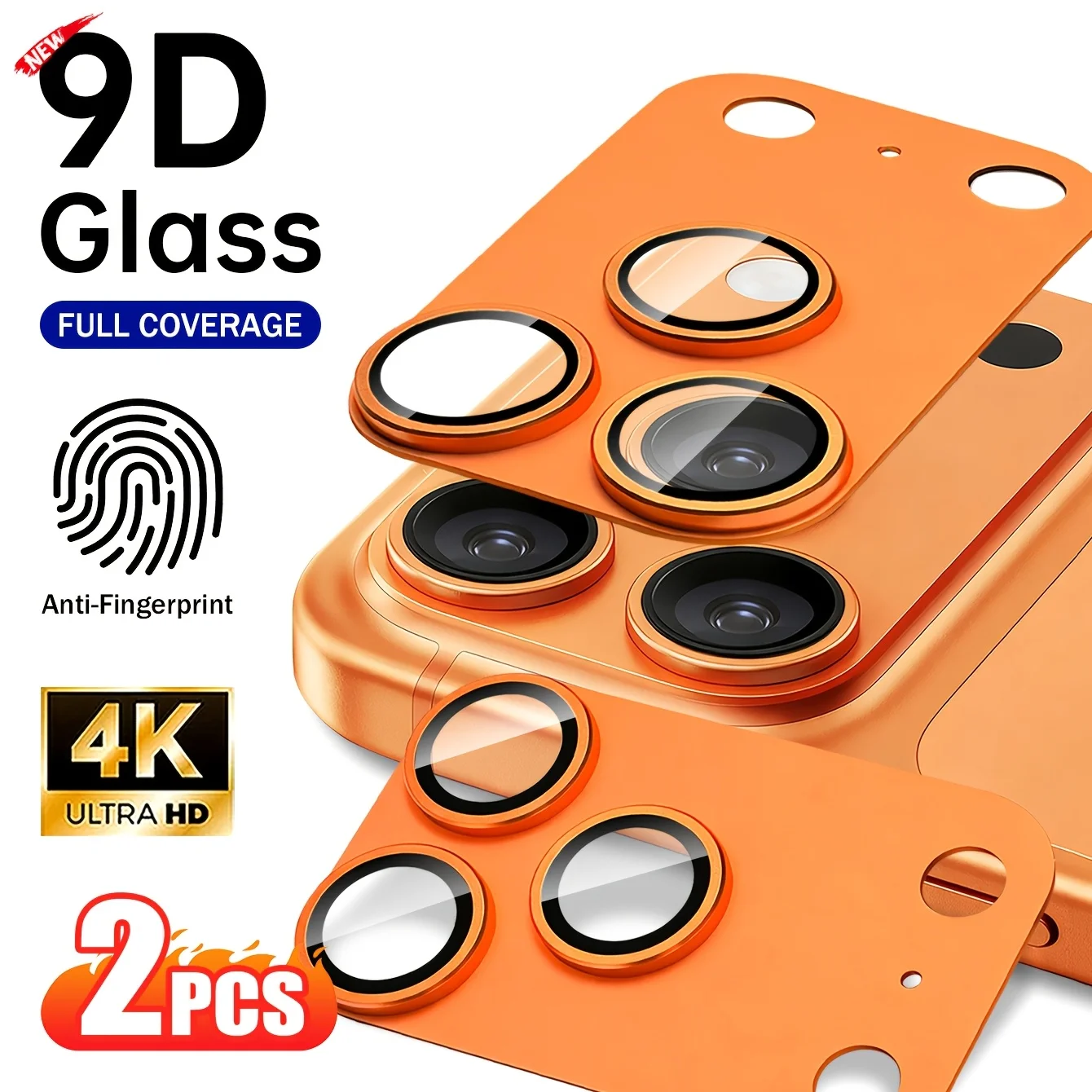 2 Películas Protetoras de Lente para iPhone 17 Pro Max e iPhone 17 Pro, Cobertura Total, Protetor de Câmera Ultrafino, Estrutura de Metal à Prova de Choque
