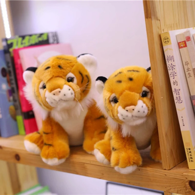 Animale con bastone per bambola Mini tigre seduta giocattoli peluche per bambini per regalo creativo