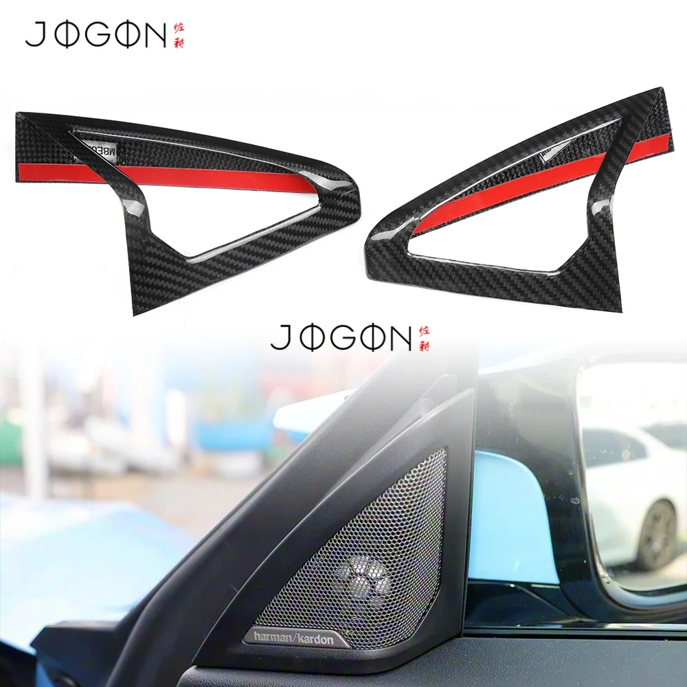 

DRY Carbon Fiber Car Interior Triangle Speaker Frame Outlet Window A-Pillars Panel Cover Trim For BMW M2 G87 2023 2024 2025