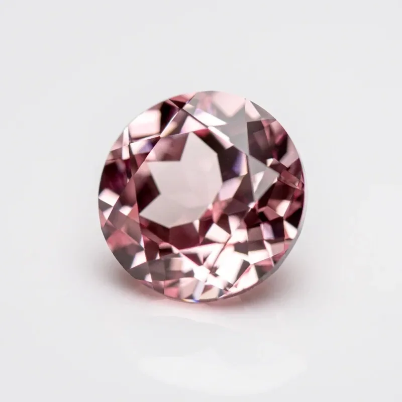Lab Grown Sapphire Sakura Pink Color Round Shape Top Quality Charm Beads for Diy Jewelry Making Rings Selectable AGL Certificate