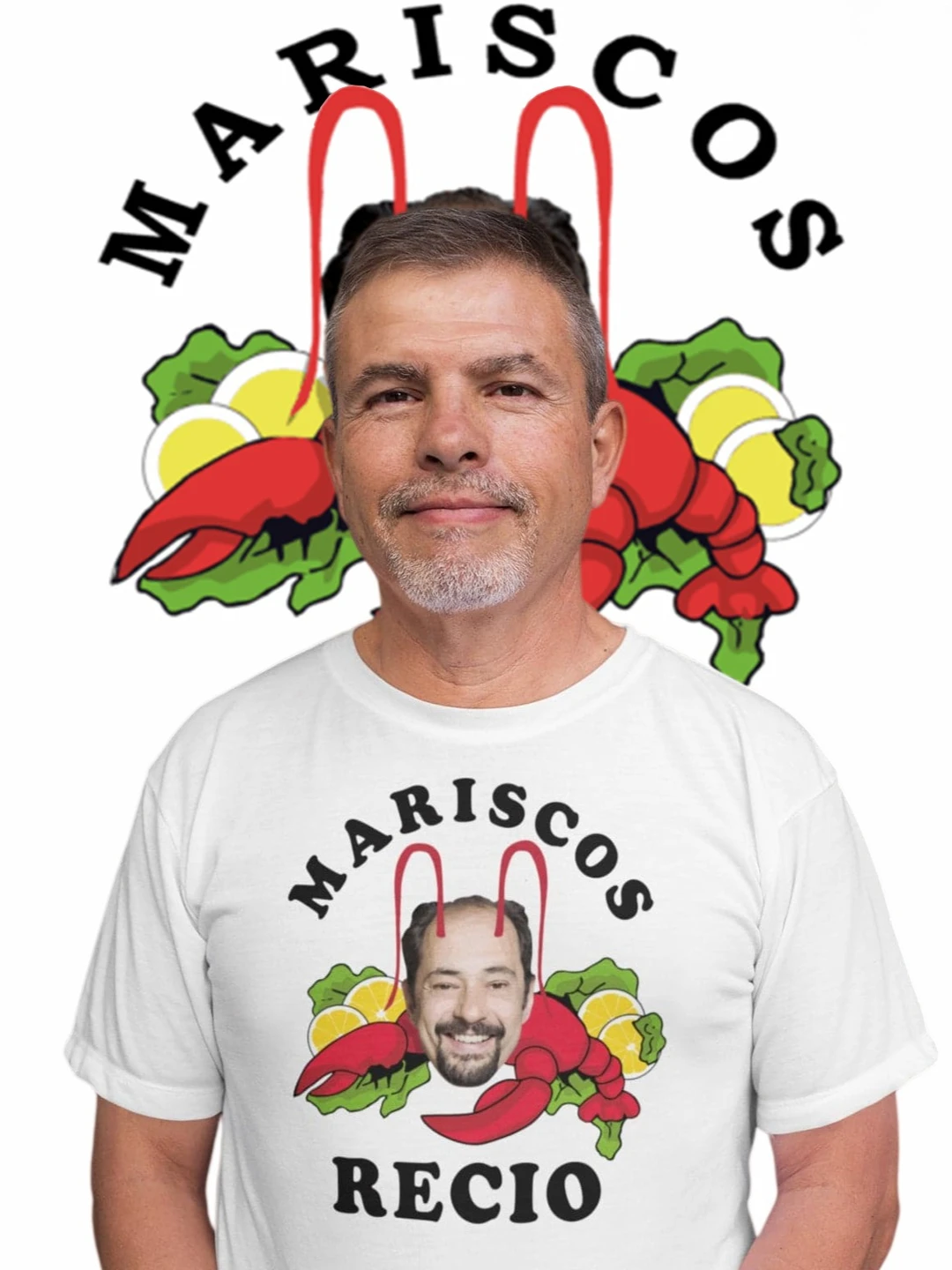 Camiseta divertida con cara de langosta de Mariscos Recio para hombre, camiseta informal de algodón con gráfico, camisetas de manga corta de verano para amantes del marisco, 2026 Y2K