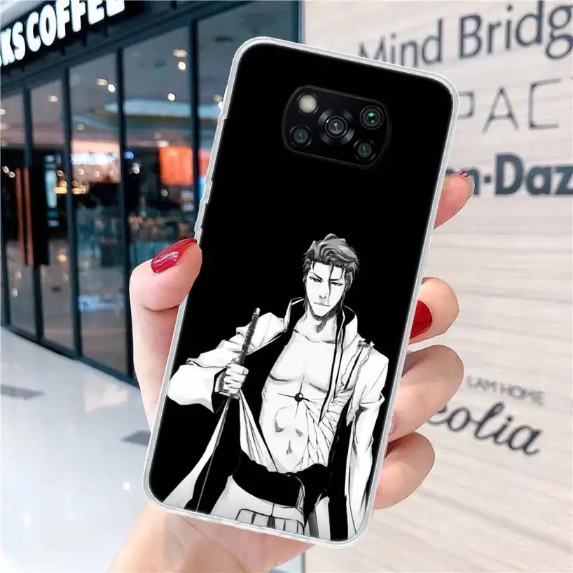 Bleach Aizen Sousuke Soft Phone Case para Xiaomi, Coque Capa para Poco X5, X4, Gt, X3, NFC, M5s, M4 Pro, M3, F3, F2, F1, Mi Nota 10, a2, A3 Lite