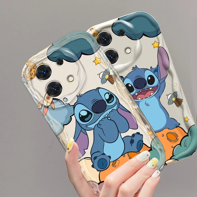 Lilo & Stitch Cartoon For Xiaomi Redmi Note 13 12 12S 11S 11 10 9 8 10A 9C 9T Pro Plus 5G Wave Oil Funda Phone Case