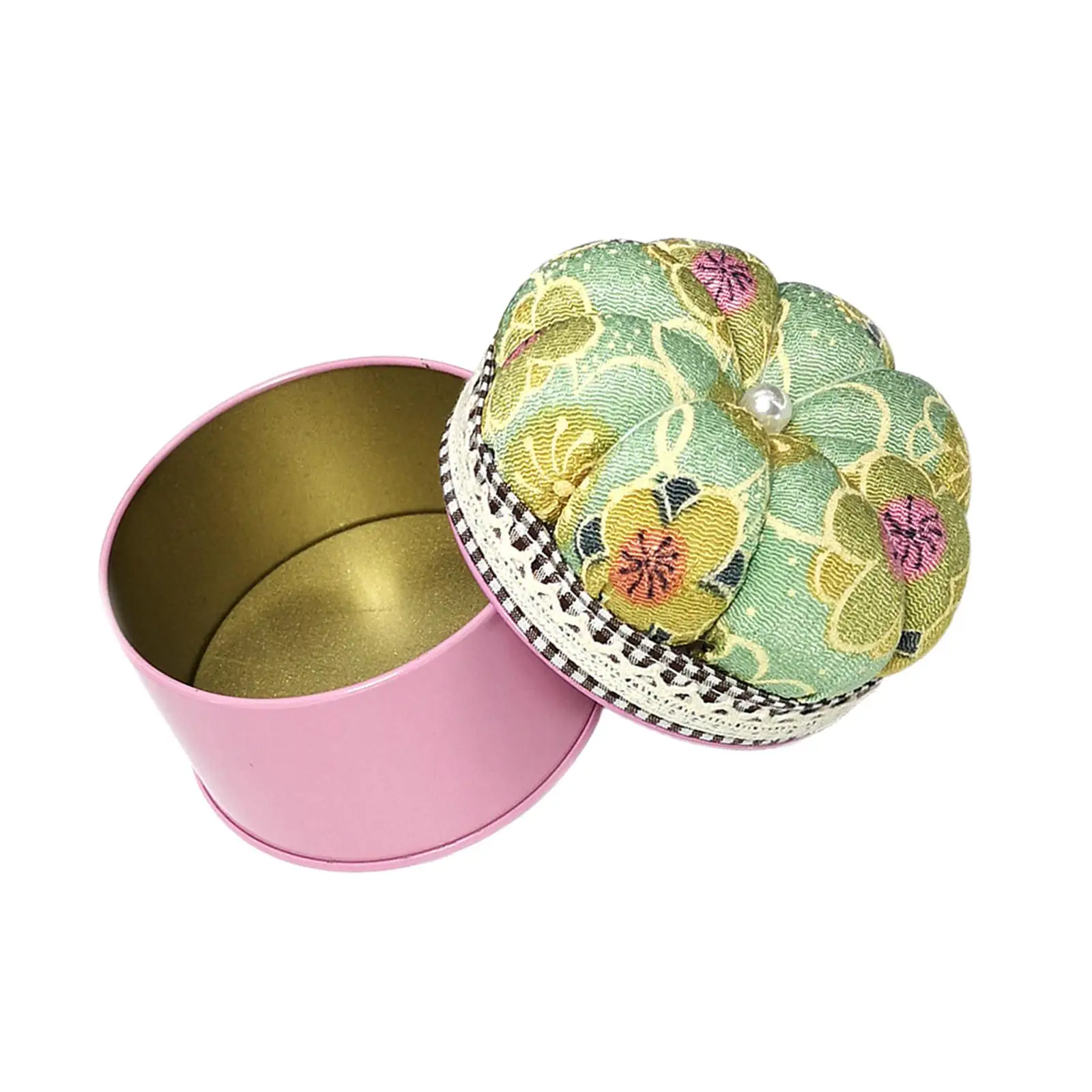 Floral Pattern Pin Cushion with Storage Box Adults DIY Craft Needles Holder Pincushion for Stitching Needlework Sewing Supplies