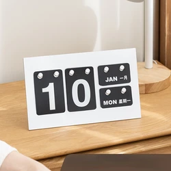 Fashion Manual Desk Metal Calendar Home Decorations Office Table Pared Wood Stationery Girls Birthday Gift