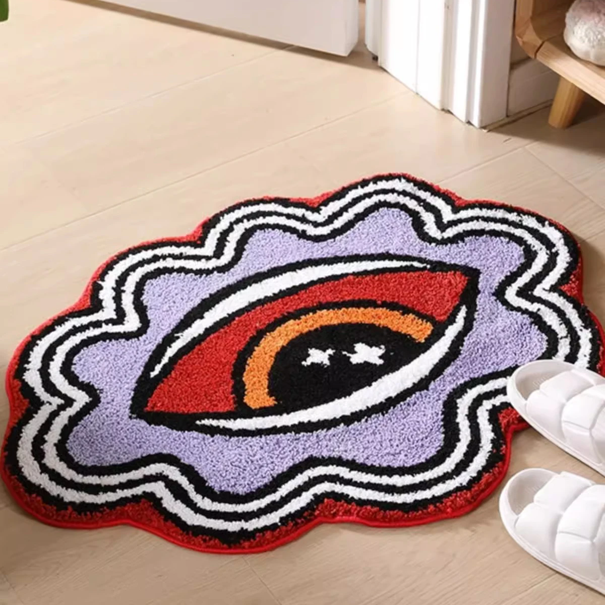 Colorful Tufting Eye Bathroom Mat Soft Bathmat Carpet Pad Anti-slip Rug Doormat Dopamine Home Room Tidy Decor 50x80cm