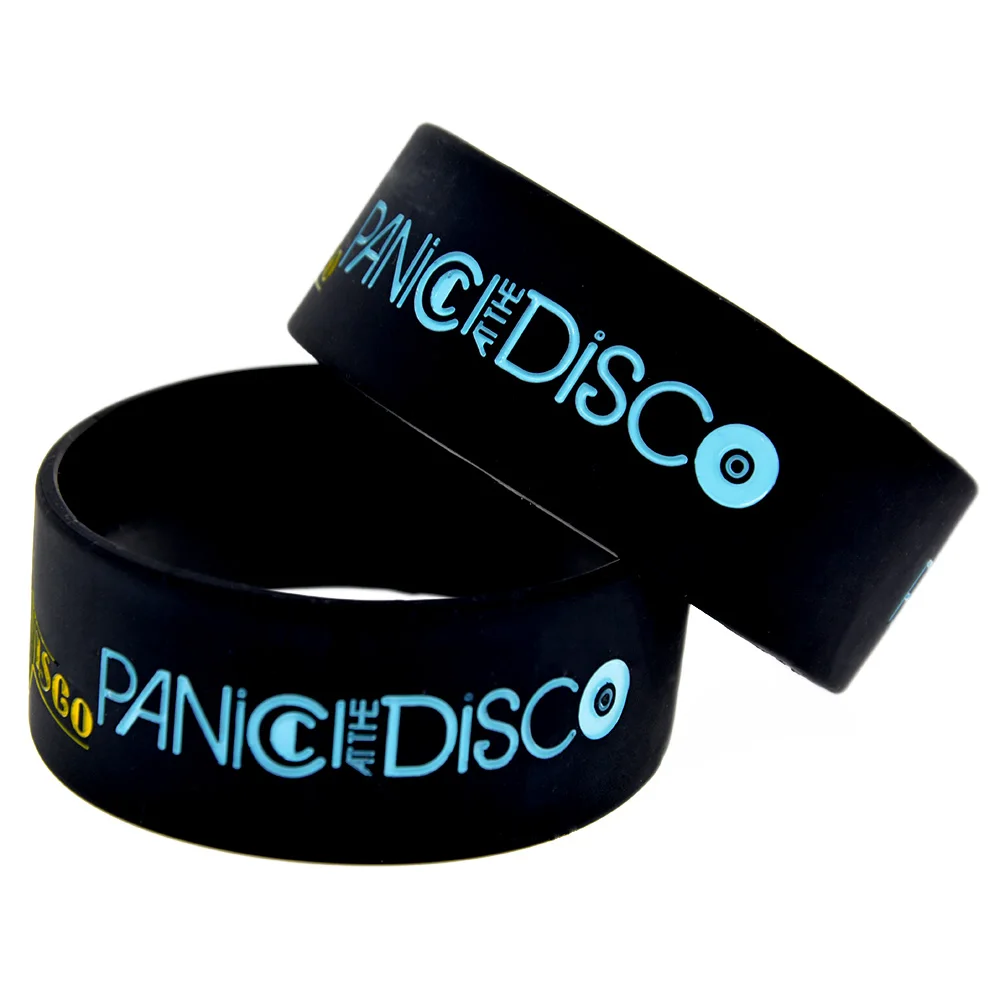 25 Pcs Panic at The Disco Silicone Wristband 1 Inch Wide Bangle for Music Concert