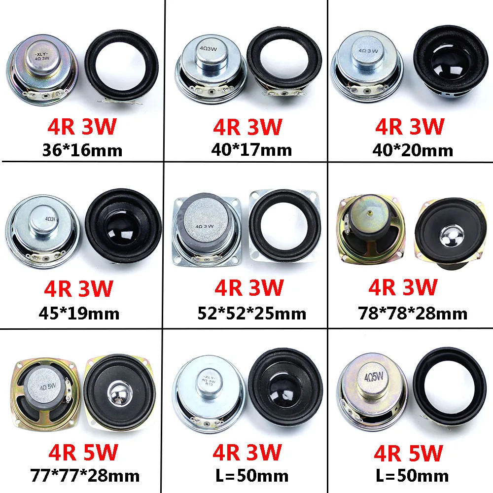 

1piece Speaker Horn 3W 4R 5W Diameter 4CM 5CM 36mm 40mm 45mm 52mm 77mm 78mm Amplifier Rubber Gasket Loudspeaker Trumpet 4 ohms