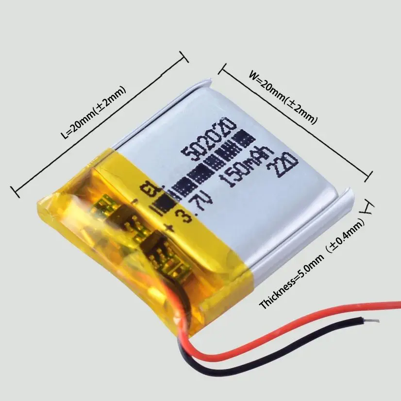 5Pcs 502020 3.7V 150mAh Lithium Lipo Polymer Battery 302020 402020 602020 702020 802020 902020 102020