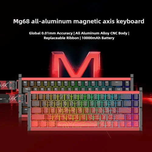 Imagen 2 del producto IROK MG68 Ace MG68 Plus MG68 Pro MG68 MAX mini teclado mecánico magnético de aluminio para juegos 60% teclado de jugador de disparo rápido