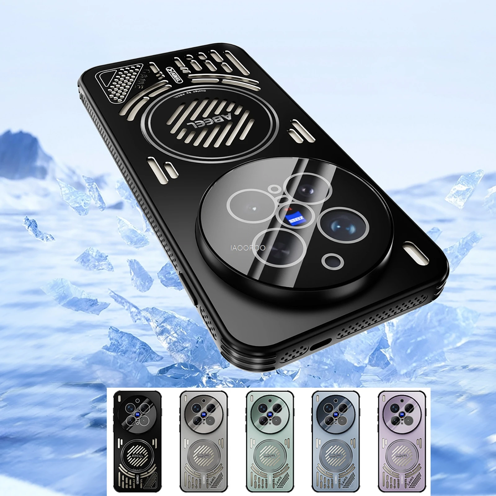 Image of Hohlraumdesign Aluminium-Rückseite TPU-Hülle für VIVO X200 X300 Ultra Pro Mini X200s Magnetisches kabelloses Laden Objektivschutzglas