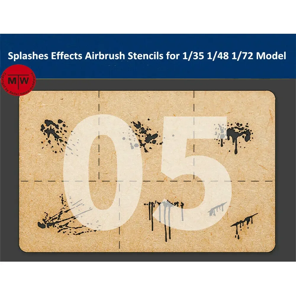 LIANG 0005 Special Splashes Effects Airbrush Stencils Tools for 1/35 1/48 Model