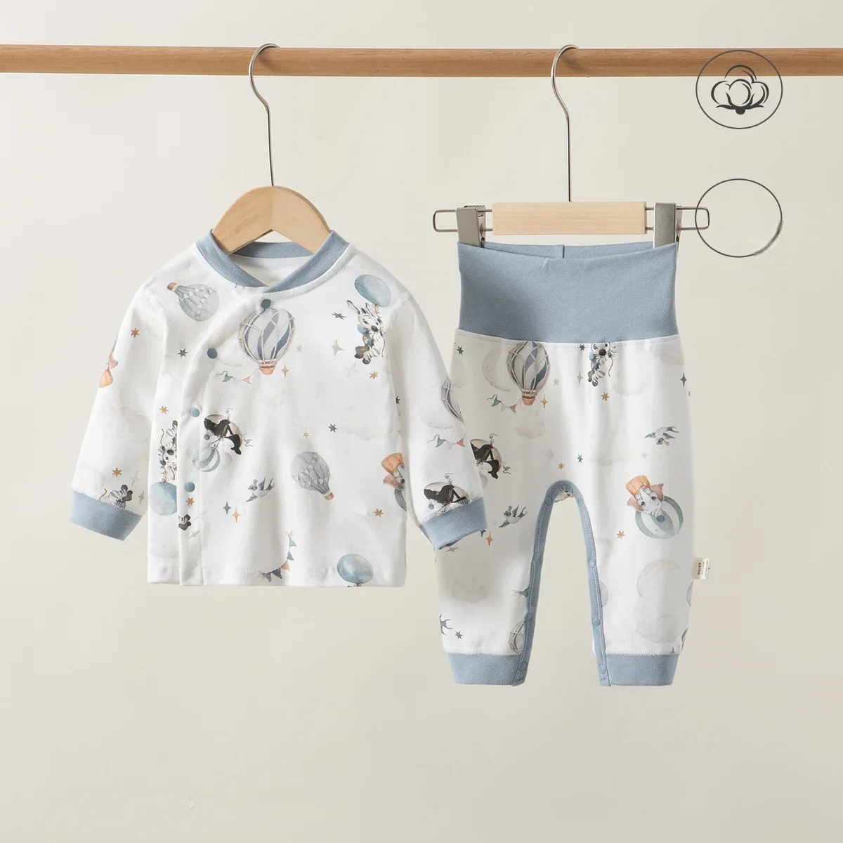 

Комплекты пижам из 2 предметов для малышей на весну 2026 года, с высокой талией, для девочек и мальчиков 0-3 лет, хлопковые, с полным принтом, для сна и смены подгузников, одежда для новорожденных