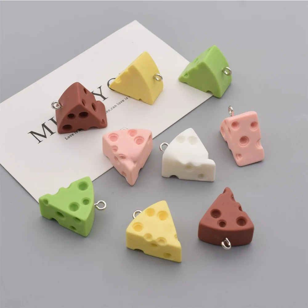 27PCS Resin Cheese Pendant DIY Earrings Bracelet Necklace Keychain Decorative Accessories Material