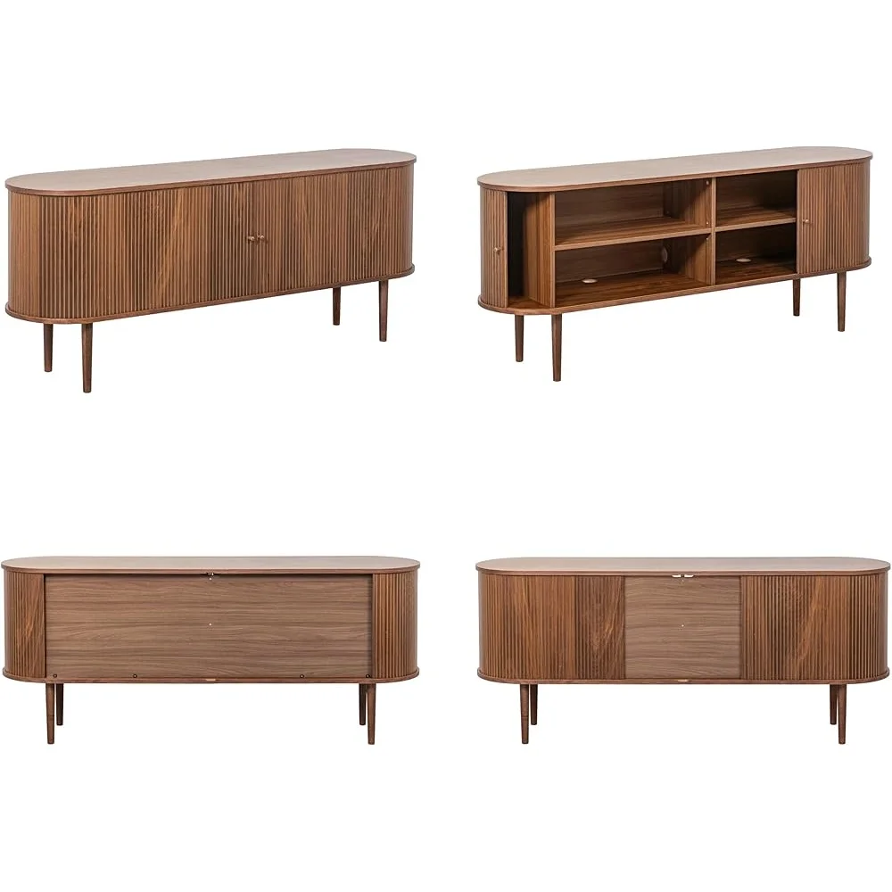 

71 Inch Wood Sideboard Storage Cabinet with Doors Adjustable Shelves Ideal Living Room Bedroom Entryway Home Office Decor