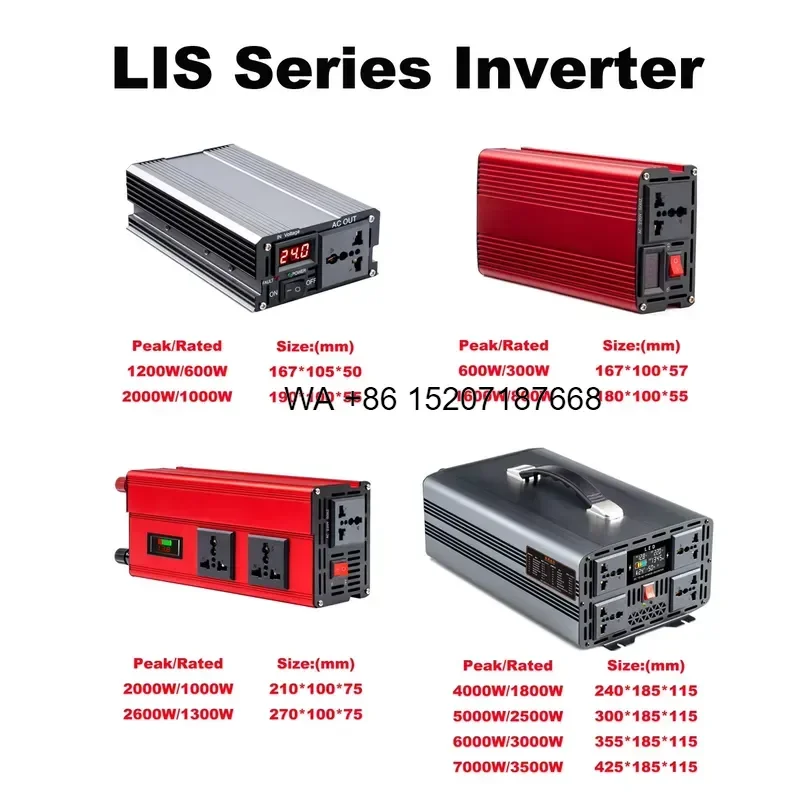 Wmwmnu for LiHELi 5000W Pure Sine Wave Power Inverter DC 12V 24V 48V 60V to AC 220V 230V with LCD Display 5000 Watt Factory