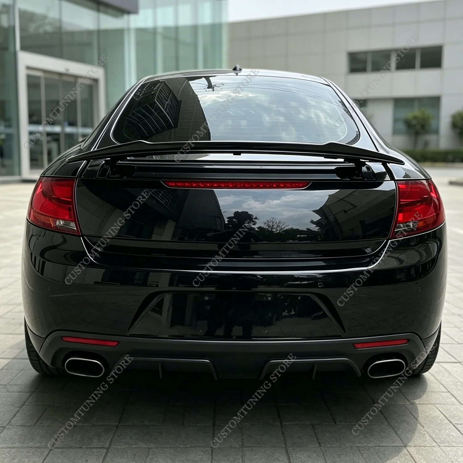 Gloss Black V Style Rear Spoiler Caps For Audi TT/TT S 8J Coupe FSI TFSI TDI 2008-2014  Rear Trunk Tail Wing Bodykits Tuning