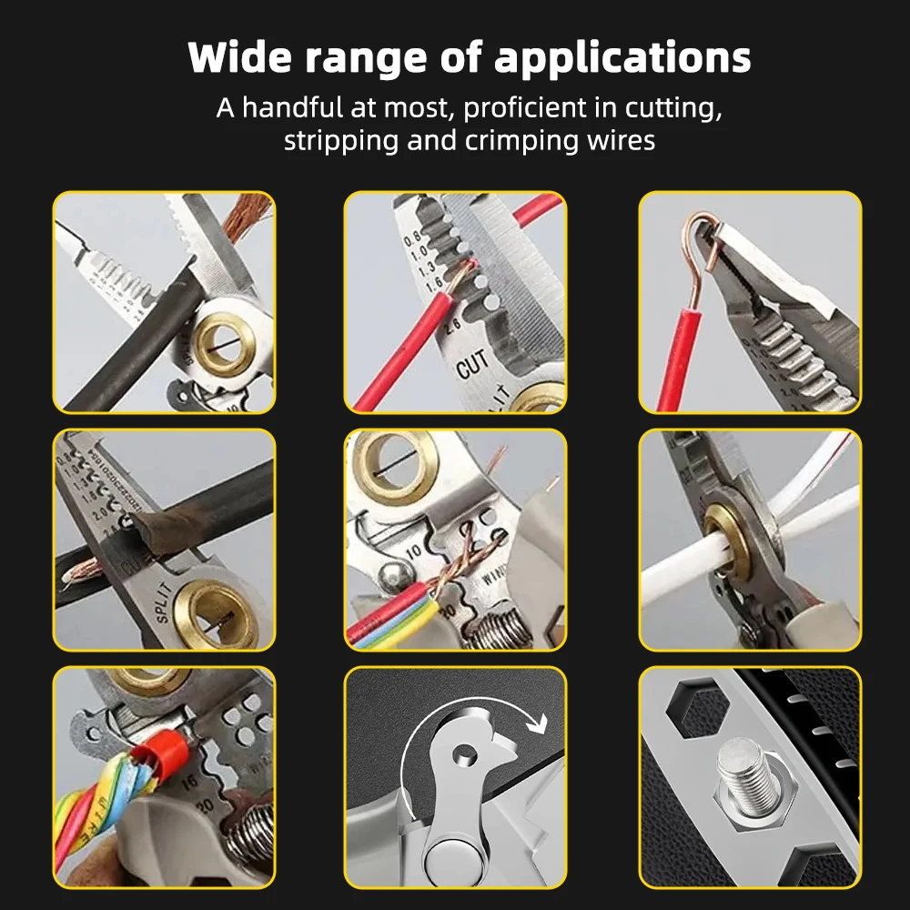 Multipurpose Electric Wire Stripping Pliers Professional Wires Cable Strippers Wire Cutting Stripping Pressing Twisted Hand Tool