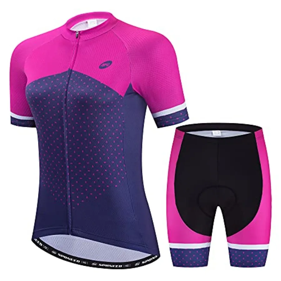 

Women Bike Clothes Fashion Cycling Jersey and Shorts Set 3D Gel Short Sleeve