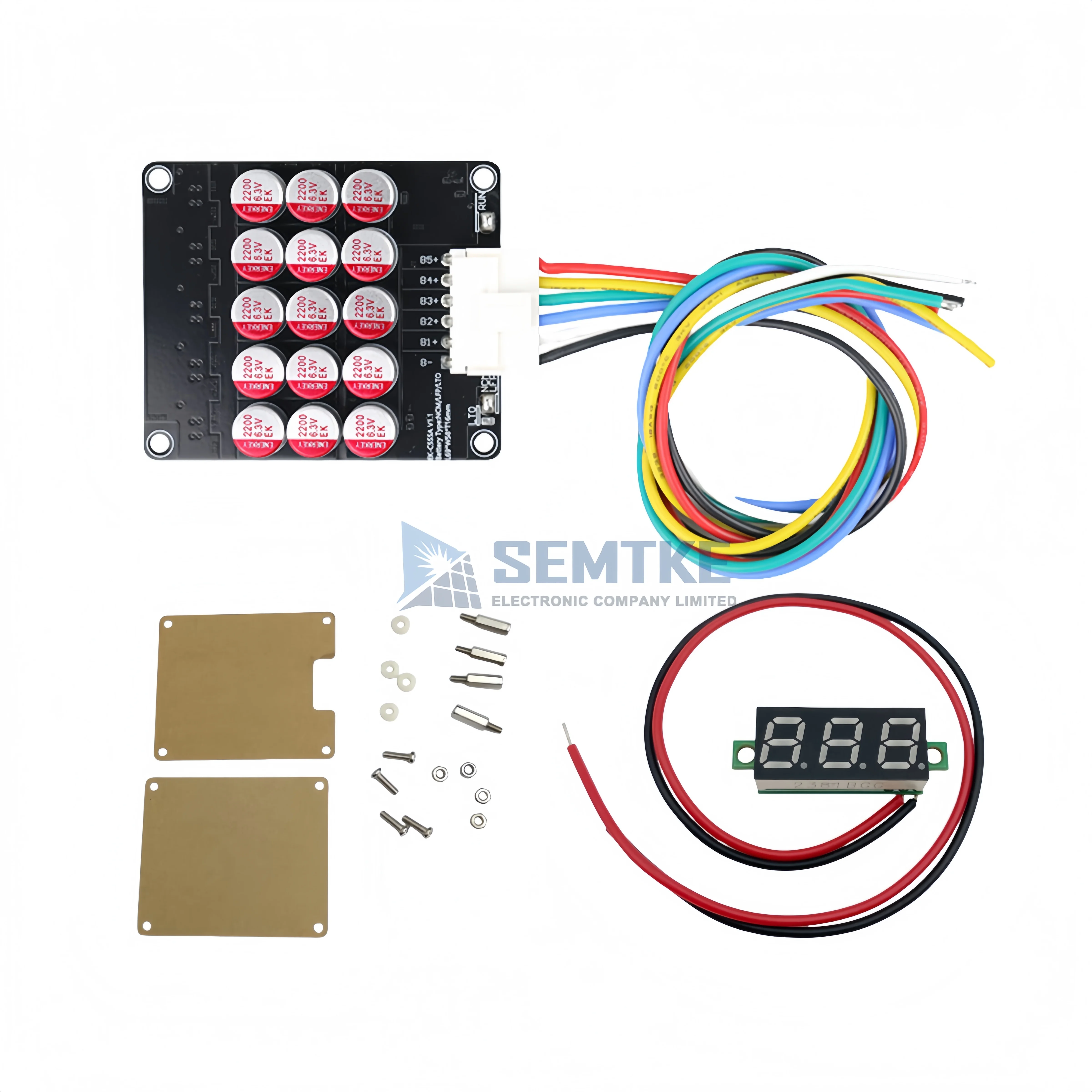 5S/6S Complete Balanced Board with Acrylic Transparent Housing and 0.28-inch Voltmeter Display Supercapacitor/LFP