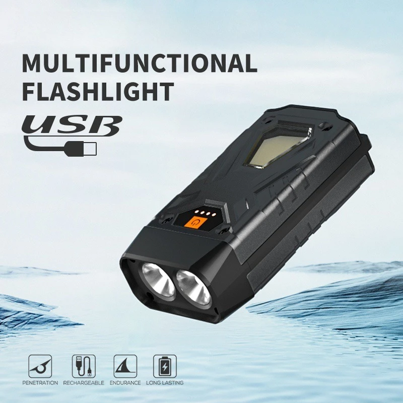 

Mini Flashlight Cap Clip Headlamp Rechargeable Camping Torch COB Emergency Warning Lamp Outdoor Fishing Waterproof Work Light