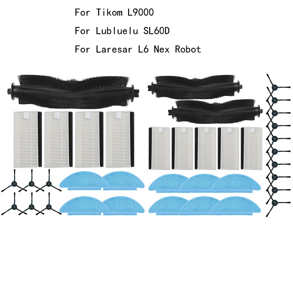 

15/23pcs Main Brush Mop Pads Side Brushes Filters For Tikom L9000 For SL60D For Nex Robot