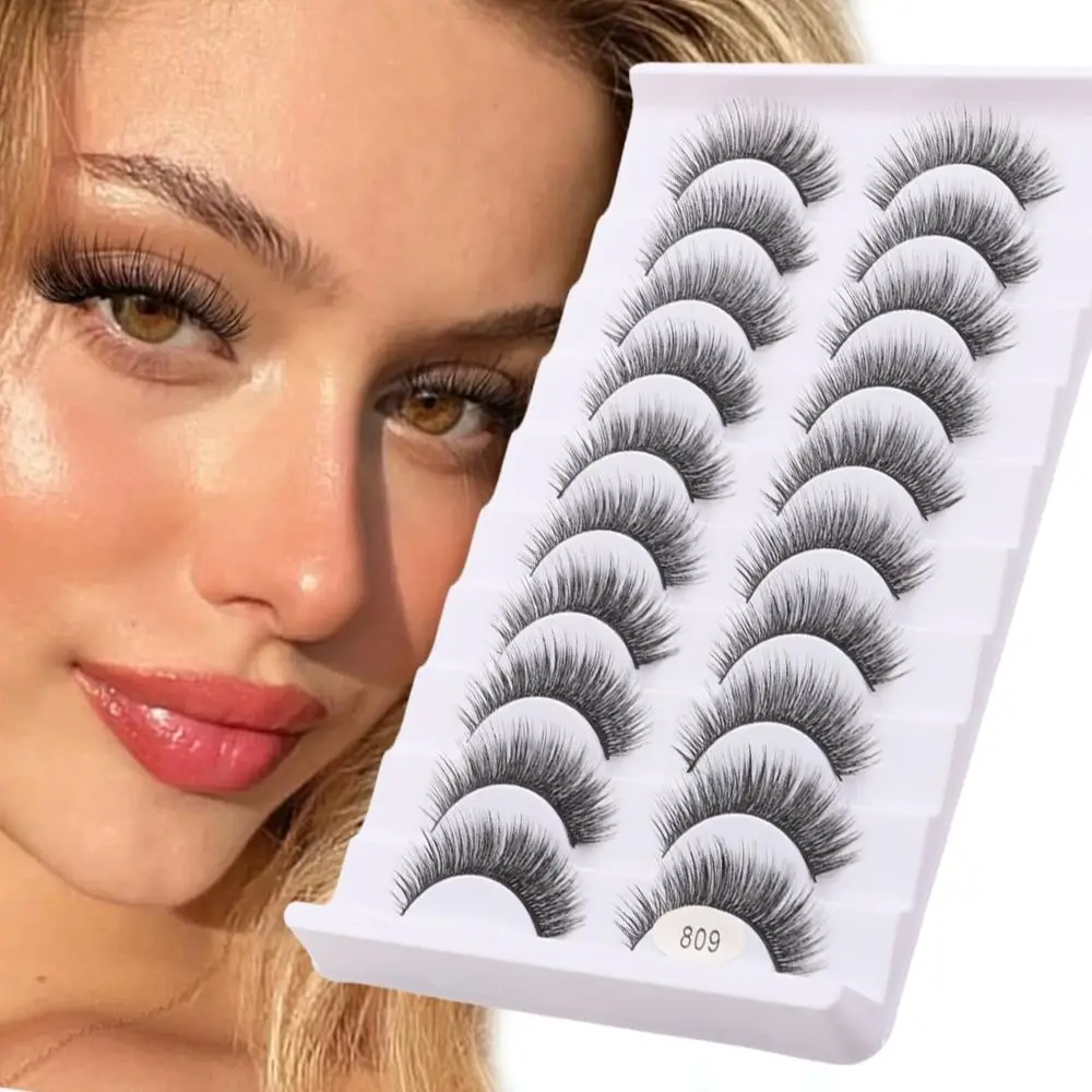 Faux cils entiers naturels longs, sans cruauté, 3D en faux vison, faits à la main, outils de maquillage pour les yeux, extension de cils