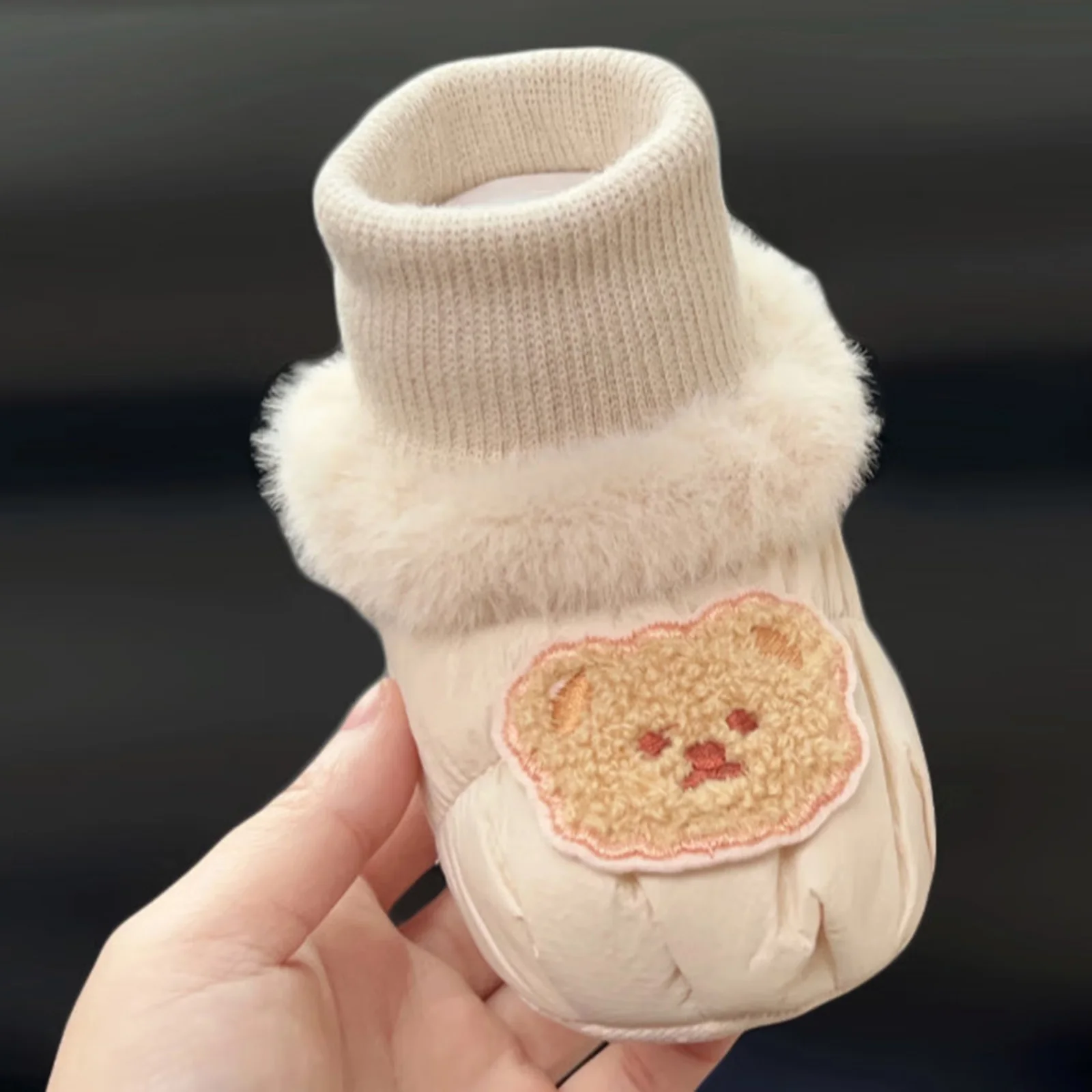 0-12months Infant Girls Booties Winter Warm 3D Flower Decor  shoes for baby girls Indoor Non-slip Bottom First Walker Shoes