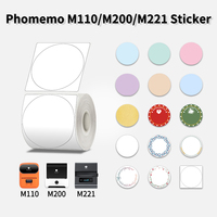 Phomemo M110 Thermal Labels Adhesive Paper Transparent Round Paper 1.57\