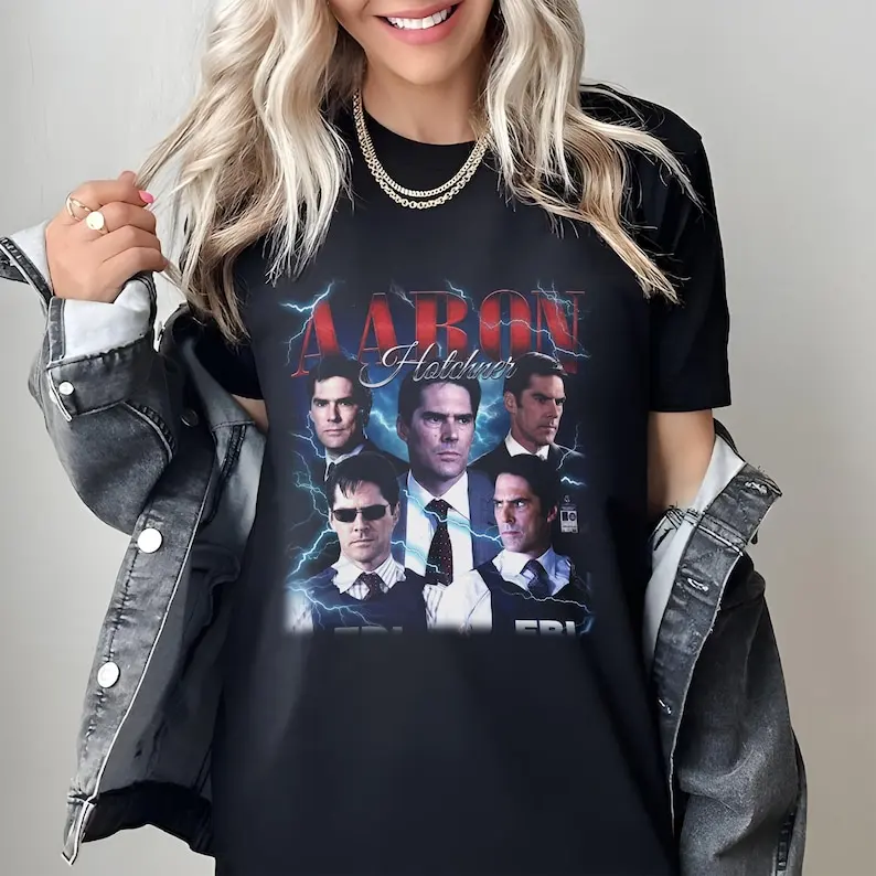 Retro Aaron Hotchner T-Shirt, Criminal Minds Inspired 90’s Style Graphic Tee, Gift for Women and Man Unisex Shirt