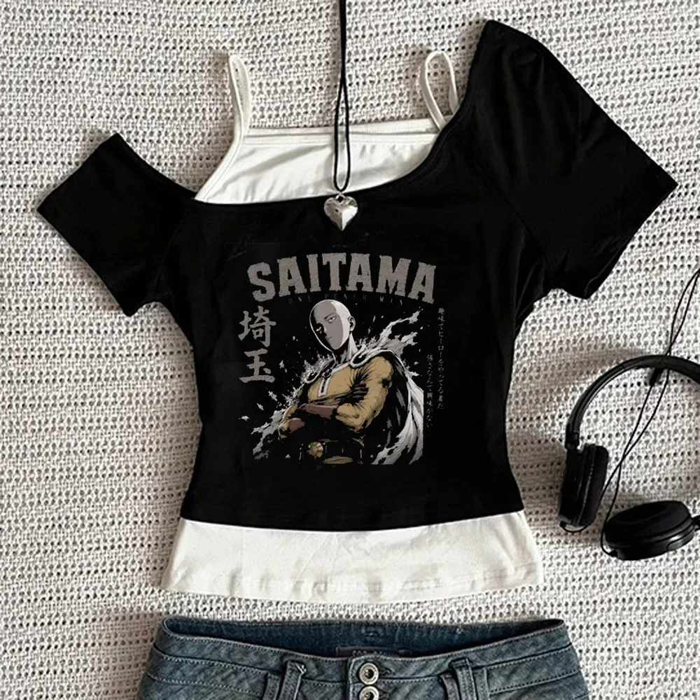One Punch Man crop top shoujo japanese korean fashion party alternative  kawaii shirt anime grunge goth scene  manga