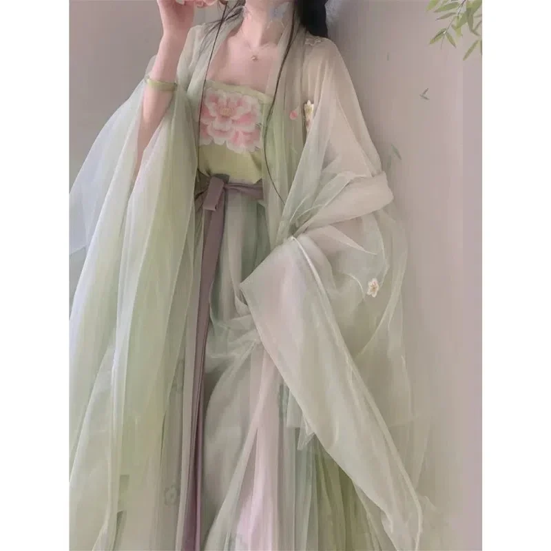 Hanfu traditionnel pour femme, costume de cosplay, grande manche, été, robe chinoise trempée, prairie de Chine, nouveau, 2023