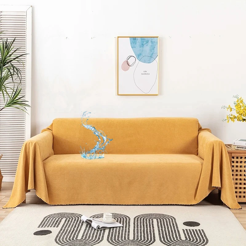 

Waterproof Sofa Blanket Multipurpose Solid Color Furniture Cover Durable Fabric Dust-proof Anti-scratch Home Living Room Decor