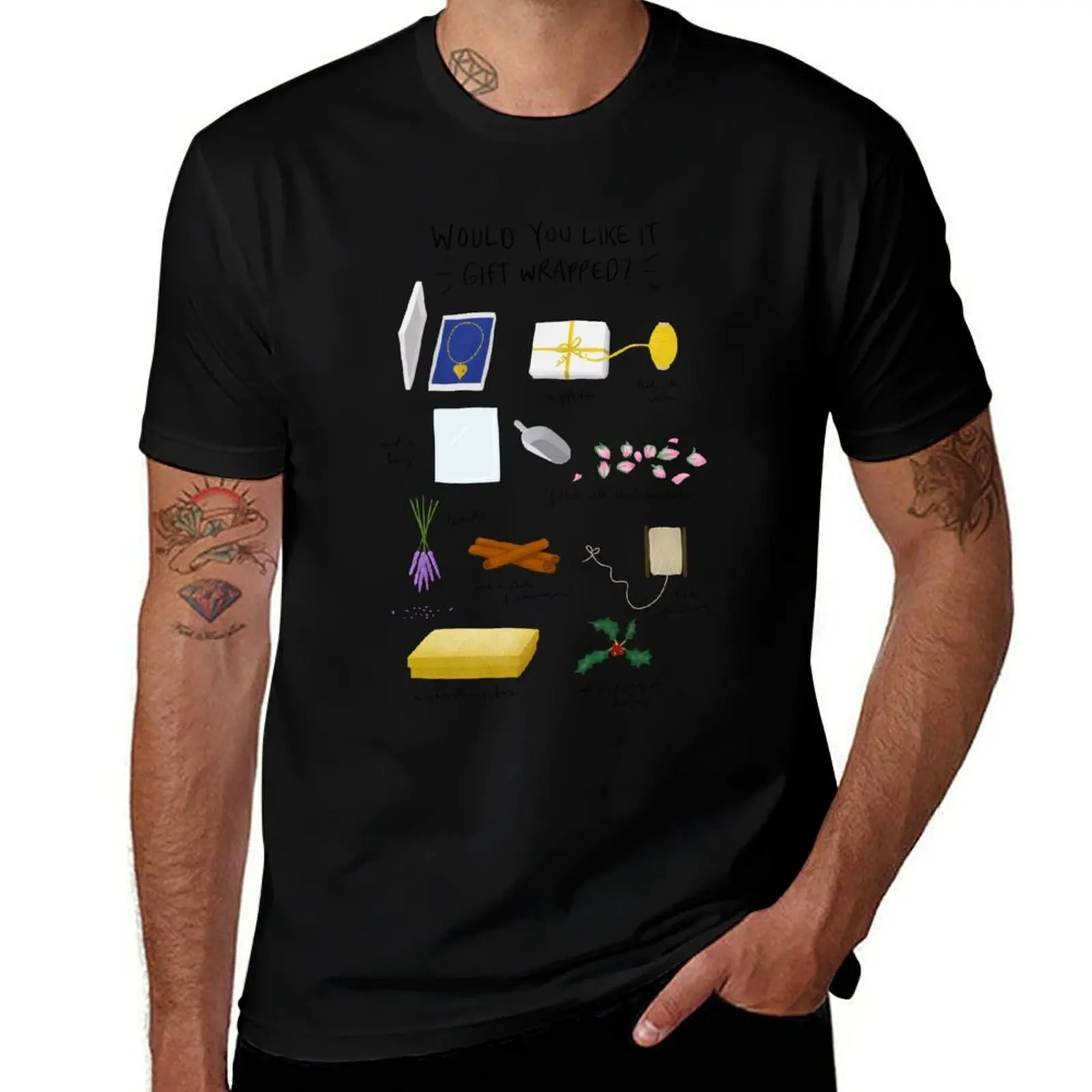 Love Actually - Would you like it gift wrapped? | Black Ink T-Shirt Plus Size Non-Shrink T-Shirt