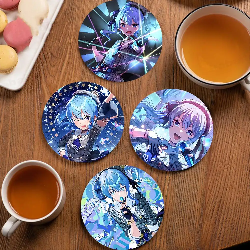 

Virtual Singers H-hoshimachi S-suisei Printed Coasters Suitable For Daily Family Party Decoration, Office, Non-Slip Coasters