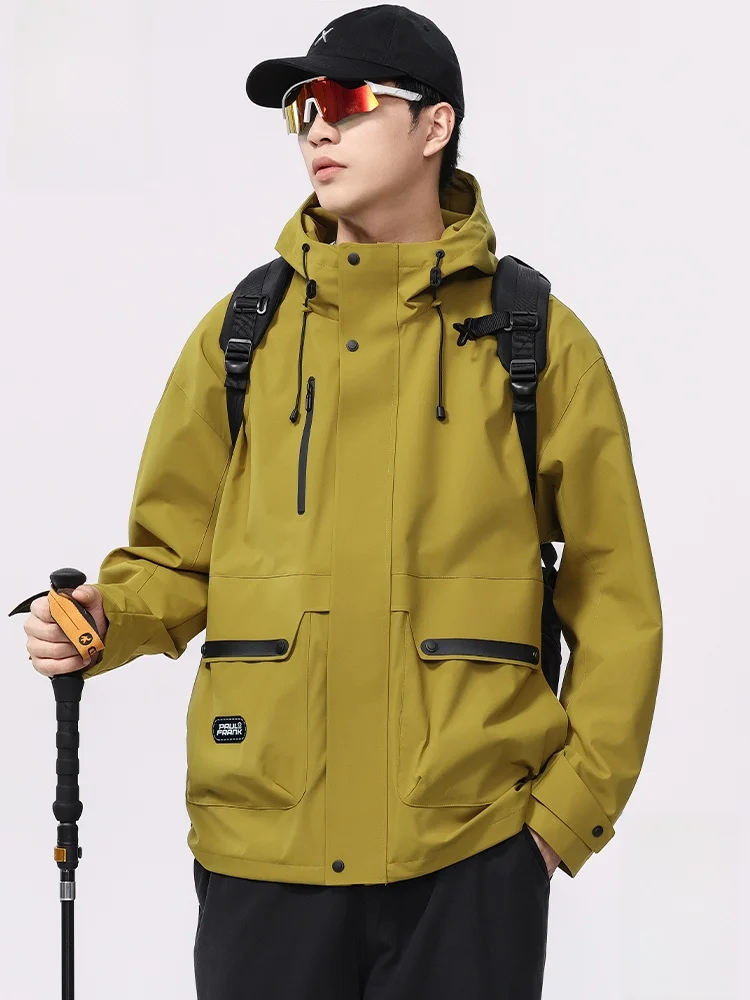 

PaulFrank American Sle Hooded Jaet Men's Autumn Trend Simple Large ket Workwear Outerwear Polyester Fiber Straight Hem