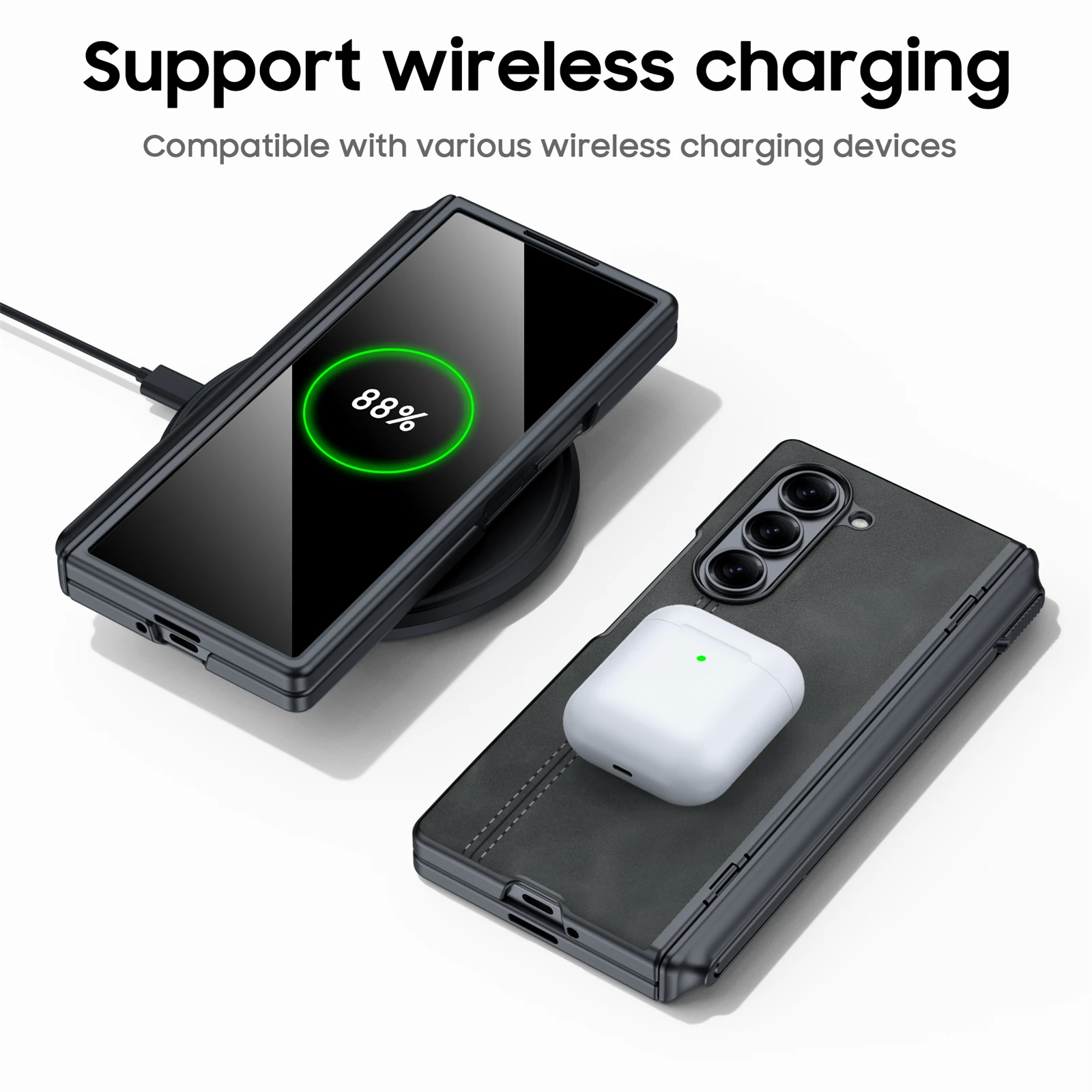 for Galaxy Z Fold 6 Phone Case Invisible S PEN Base Bearing Protection Integrated Protective Film Anti-Fall Protective Cover
