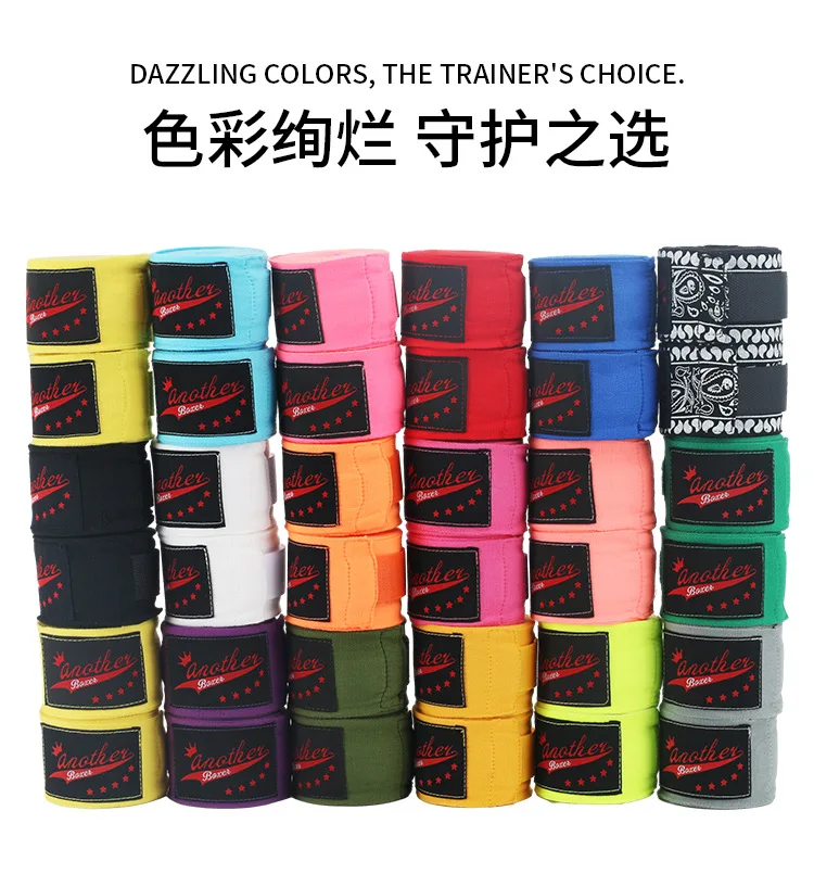 2 Stück 3 m Boxbandagen Sportgurt Sanda Kick Kickboxen MMA Handhandschuhe Gürtel Handgelenkbandagen Muay Thai Training Stulpen Wraps – Detail 2