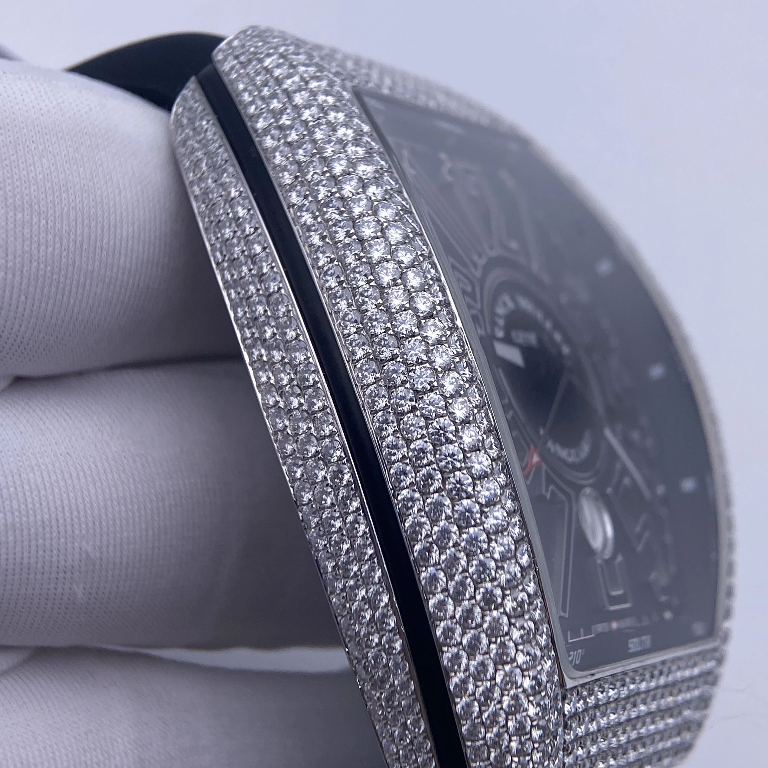 Reloj de Hip Hop para hombre, venta al por mayor, reloj mecánico automático de moissanita, 1:1 Hip Hop, lujo, brillante, Vvs, diamante refrigerado