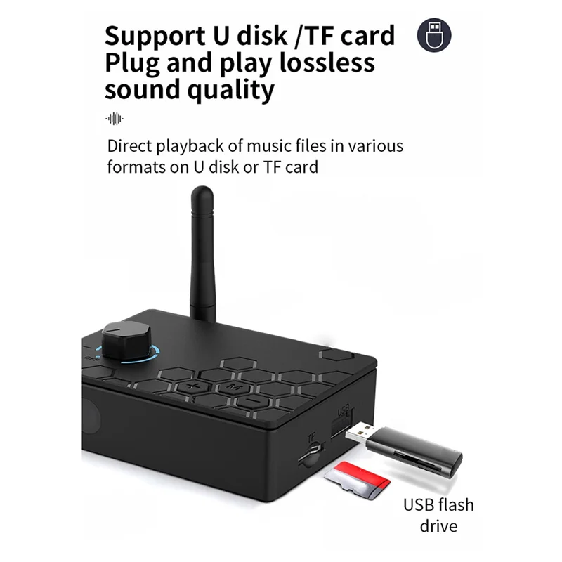 Leading-HIFI 5.4 Bluetooth-Empfänger Digital zu Analog Digital zu Analog Fernbedienung Konverter Adapter