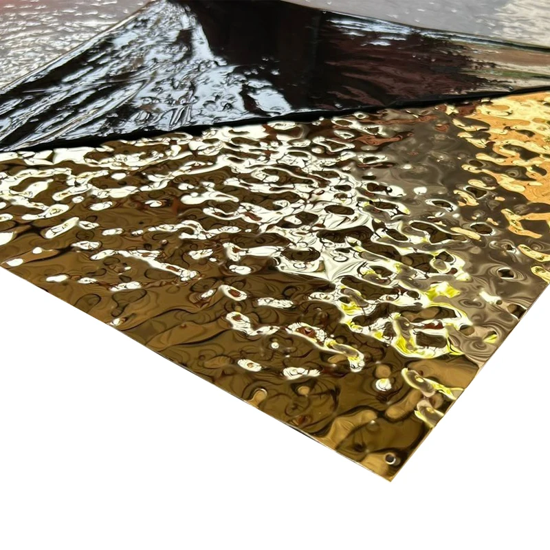 Color 304 316L PVC silver mirror wall panel ceiling decoration water corrugated stainless steel plate 904L welding and cutting