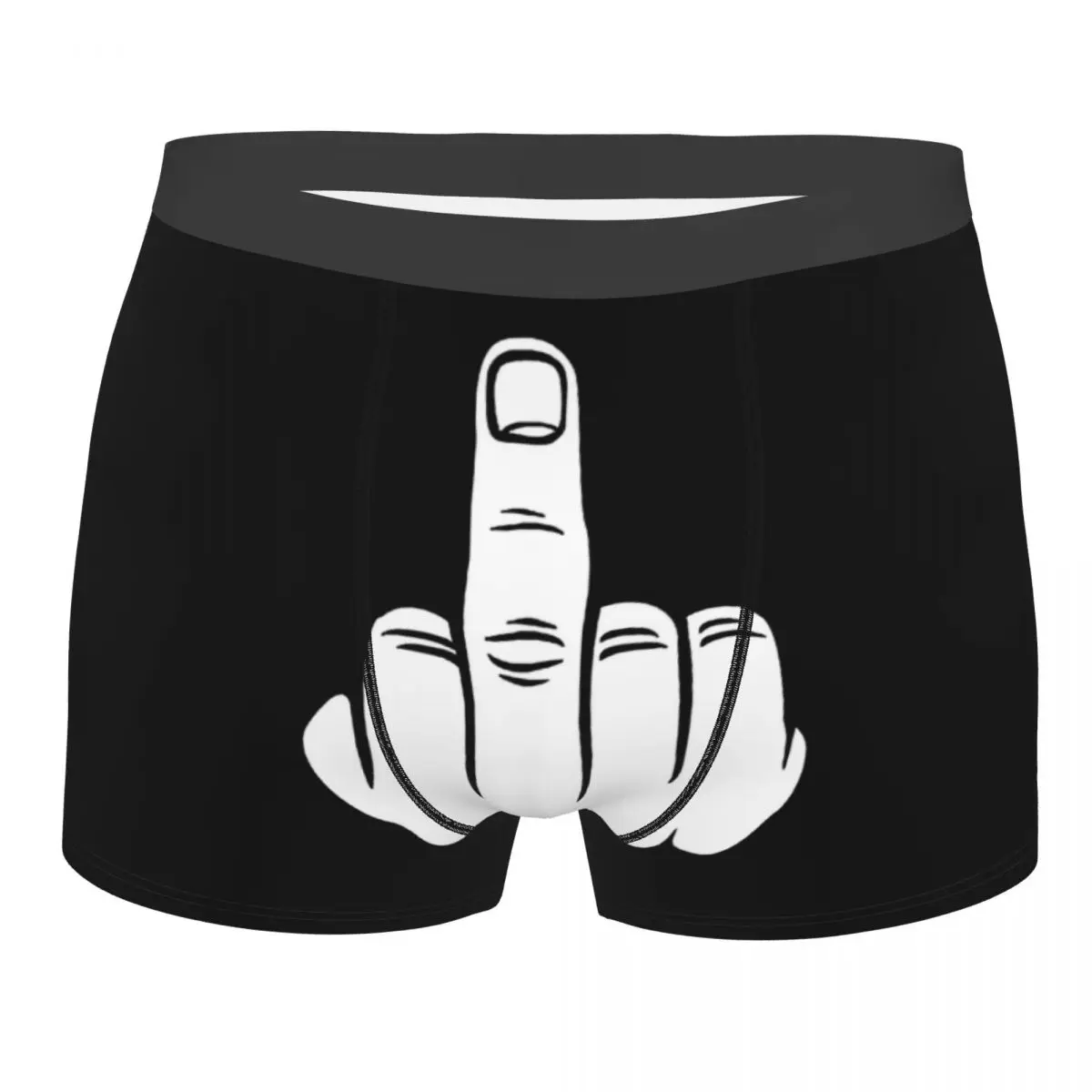 Hand Gesture Design Middle Finger Mood Fxxk Off Underpants Breathbale Panties Male Underwear Sexy Shorts Boxer Briefs