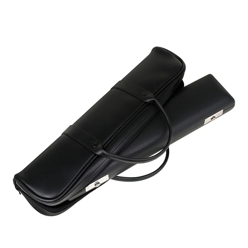 

16-Hole High-End Flute Bag Black Leather Flute Bag Flute Box Flute PVC Leather Box Set Woodwind Instrument Accessories